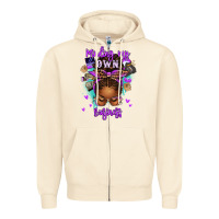 Sandshell minding my own business afro messy bun Zipper Hoodie - texasbilliewilder