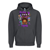 Smoke minding my own business afro messy bun Zipper Hoodie - texasbilliewilder