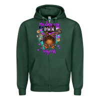 Sports Green minding my own business afro messy bun Zipper Hoodie - texasbilliewilder