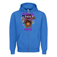 True Royal minding my own business afro messy bun Zipper Hoodie - texasbilliewilder