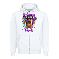 White minding my own business afro messy bun Zipper Hoodie - texasbilliewilder