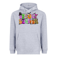 Heather Grey Spooky Season Heavyweight Hoodie - texasbilliewilder