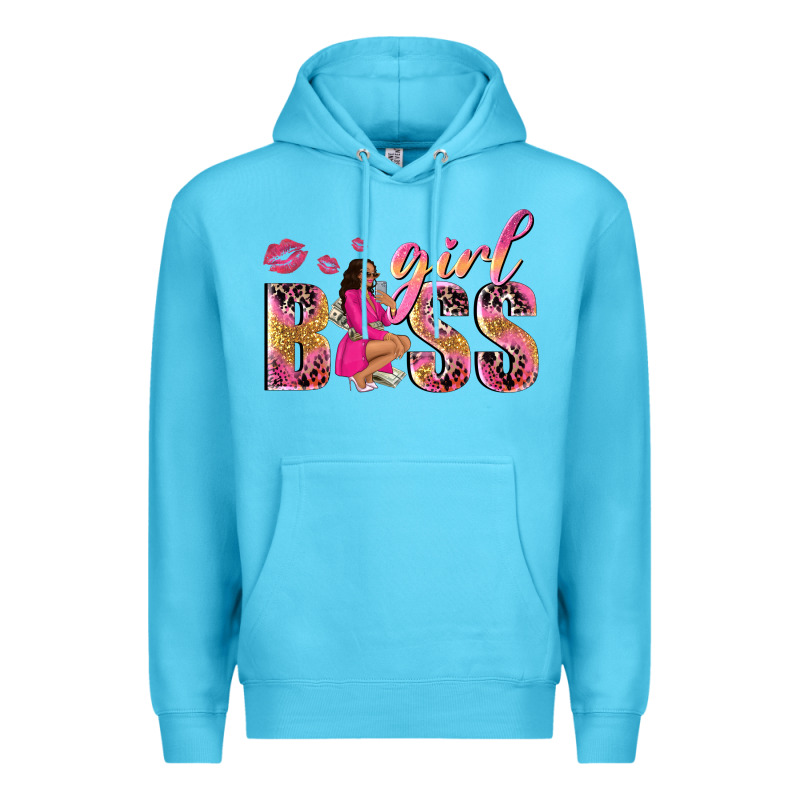 Girl Boss Afro Black Woman Premium Hoodie by NancyCooperArtShop | Teevron