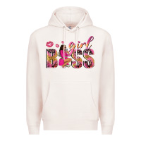 Pale Pink girl boss afro black woman Premium Hoodie - NancyCooperArtShop
