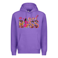 Purple girl boss afro black woman Premium Hoodie - NancyCooperArtShop