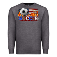 Charcoal Heather western american flag soccer Premium Sweatshirt - HRA Design Shop