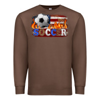 Chestnut western american flag soccer Premium Sweatshirt - HRA Design Shop