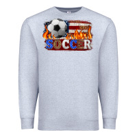 Heather Grey western american flag soccer Premium Sweatshirt - HRA Design Shop