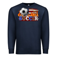 Navy western american flag soccer Premium Sweatshirt - HRA Design Shop