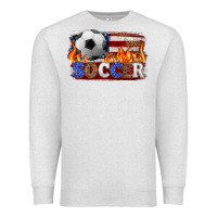 Oatmeal Heather western american flag soccer Premium Sweatshirt - HRA Design Shop