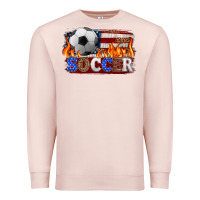 Pale Pink western american flag soccer Premium Sweatshirt - HRA Design Shop
