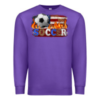 Purple western american flag soccer Premium Sweatshirt - HRA Design Shop