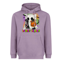 Lavender Spooky Season Ghost Cat Heavyweight Hoodie - texasbilliewilder