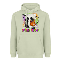 Matcha Spooky Season Ghost Cat Heavyweight Hoodie - texasbilliewilder