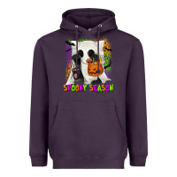Plum Spooky Season Ghost Cat Heavyweight Hoodie - texasbilliewilder