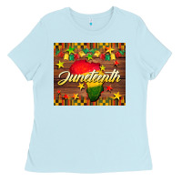 Baby Blue Juneteenth Ladies Tee - BarkalooDesign