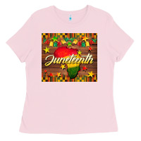 Bubblegum Pink Juneteenth Ladies Tee - BarkalooDesign