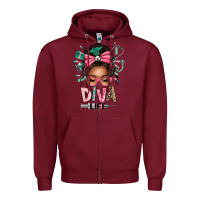 Burgundy afro messy bun diva life Zipper Hoodie - texasbilliewilder