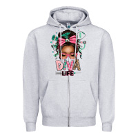 Heather Grey afro messy bun diva life Zipper Hoodie - texasbilliewilder