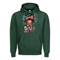 Sports Green afro messy bun diva life Zipper Hoodie - texasbilliewilder