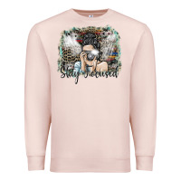 Pale Pink stay focused Premium Sweatshirt - SublimationCraftShop