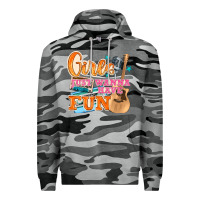 Slate Camo girls just wanna have fun Premium Hoodie - NancyCooperArtShop