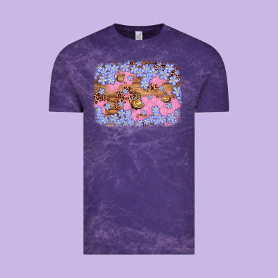 Easter Butterfly Leopard Background Vintage Tee Designed By Artiststas