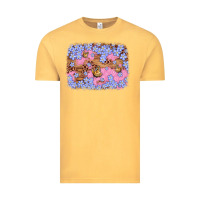 Vintage Mustard easter butterfly leopard background Vintage Tee - Artiststas