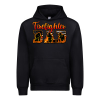Black American Flag Firefighter Dad Urban Hoodie - LillyAllenDesigns