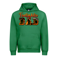 Emerald American Flag Firefighter Dad Urban Hoodie - LillyAllenDesigns