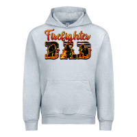 Heather Grey American Flag Firefighter Dad Urban Hoodie - LillyAllenDesigns