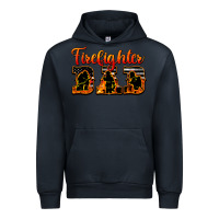 Navy American Flag Firefighter Dad Urban Hoodie - LillyAllenDesigns