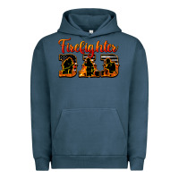 Pigment Midnight Navy American Flag Firefighter Dad Urban Hoodie - LillyAllenDesigns