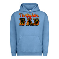 Pigment Pebble Blue American Flag Firefighter Dad Urban Hoodie - LillyAllenDesigns