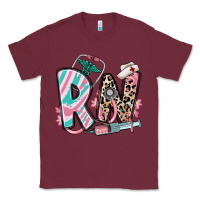 Burgundy floral rn registered nurse Classic Tee - RanaPortraitStore