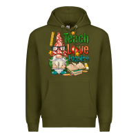 Army Green gnome teach love inspire Premium Hoodie - NancyCooperArtShop