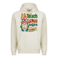 Oatmeal Heather gnome teach love inspire Premium Hoodie - NancyCooperArtShop