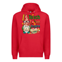 Red gnome teach love inspire Premium Hoodie - NancyCooperArtShop