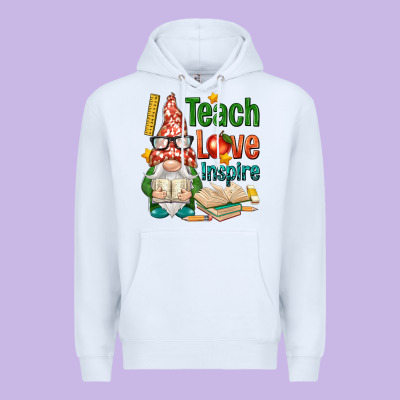 Gnome Teach Love Inspire Premium Hoodie Designed By Nancycooperartshop