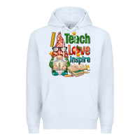 White gnome teach love inspire Premium Hoodie - NancyCooperArtShop
