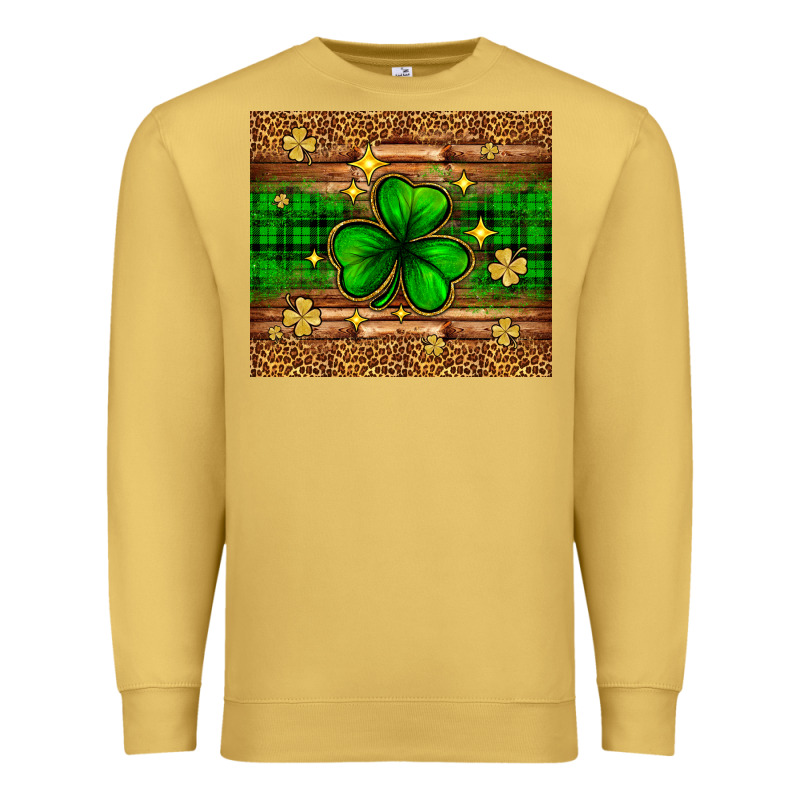 St. Patrick's Day Shamrock Leopard Premium Sweatshirt by Neo Western | Teevron