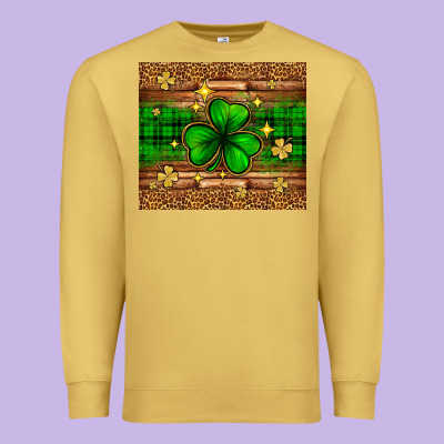 St. Patrick's Day Shamrock Leopard Premium Sweatshirt Designed By Neo Western