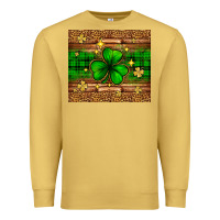 Antique Gold St. Patrick's Day shamrock leopard Premium Sweatshirt - Neo Western