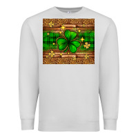 Dove Grey St. Patrick's Day shamrock leopard Premium Sweatshirt - Neo Western
