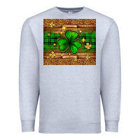 Heather Grey St. Patrick's Day shamrock leopard Premium Sweatshirt - Neo Western