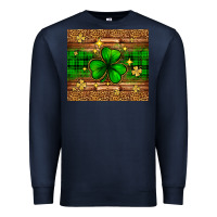 Navy St. Patrick's Day shamrock leopard Premium Sweatshirt - Neo Western