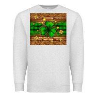 Oatmeal Heather St. Patrick's Day shamrock leopard Premium Sweatshirt - Neo Western