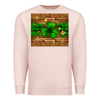 Pale Pink St. Patrick's Day shamrock leopard Premium Sweatshirt - Neo Western