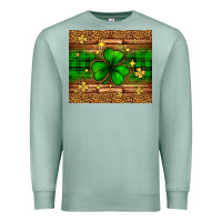 Seafoam St. Patrick's Day shamrock leopard Premium Sweatshirt - Neo Western