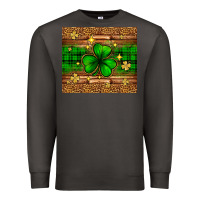 Smoke St. Patrick's Day shamrock leopard Premium Sweatshirt - Neo Western